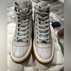 Jimmy Choo Croc-Embossed High-Top Sneakers